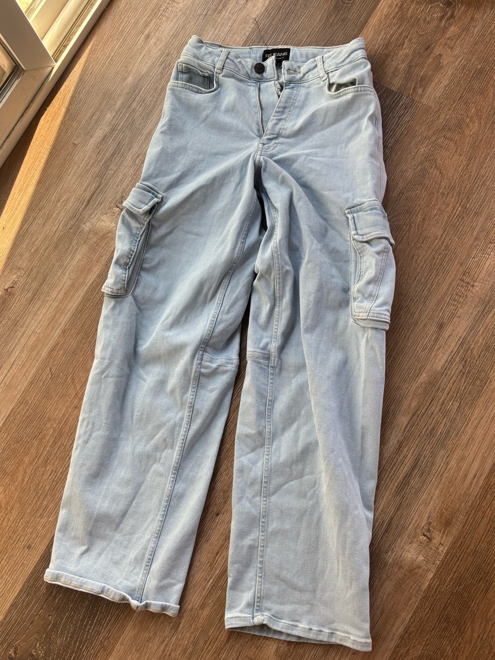Fit jeans cargo light blue wide leg baggy jeans XS